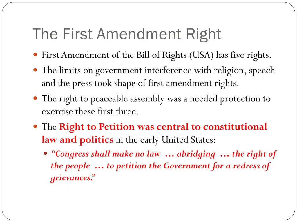 the first amendment right