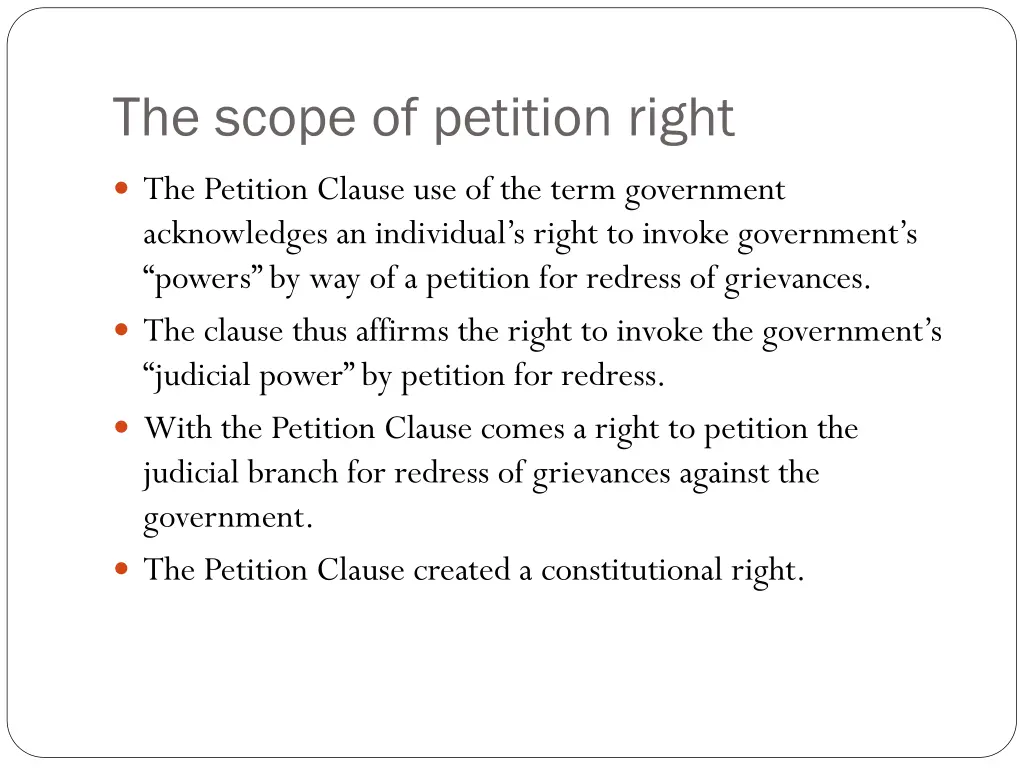 the scope of petition right