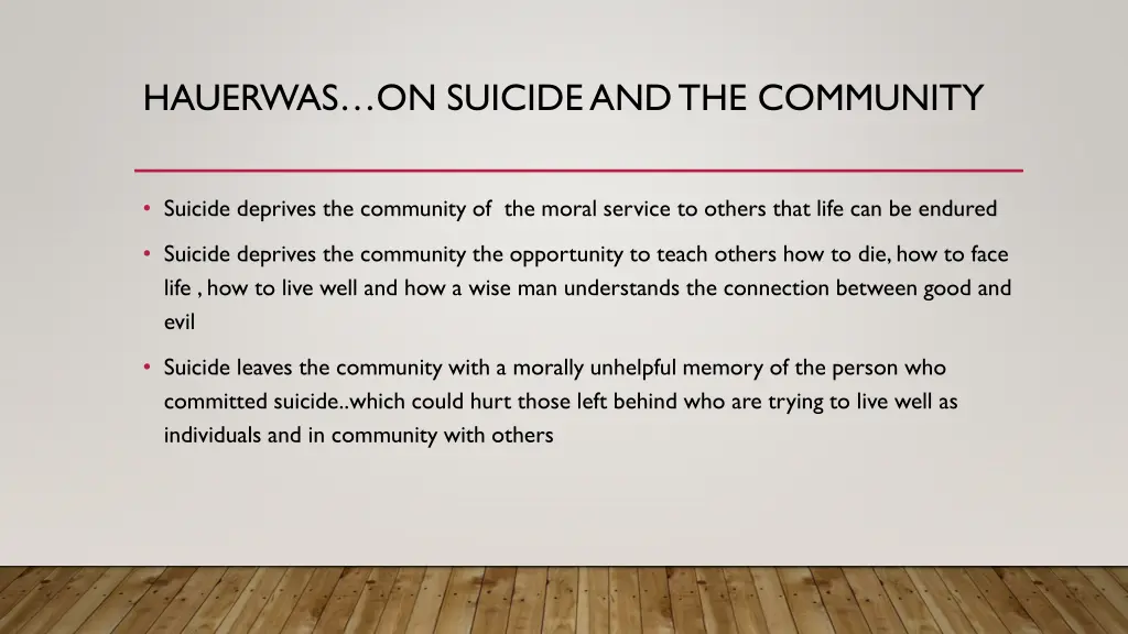 hauerwas on suicide and the community