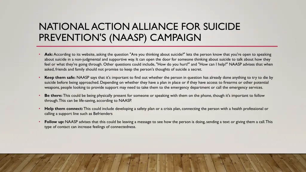 national action alliance for suicide prevention