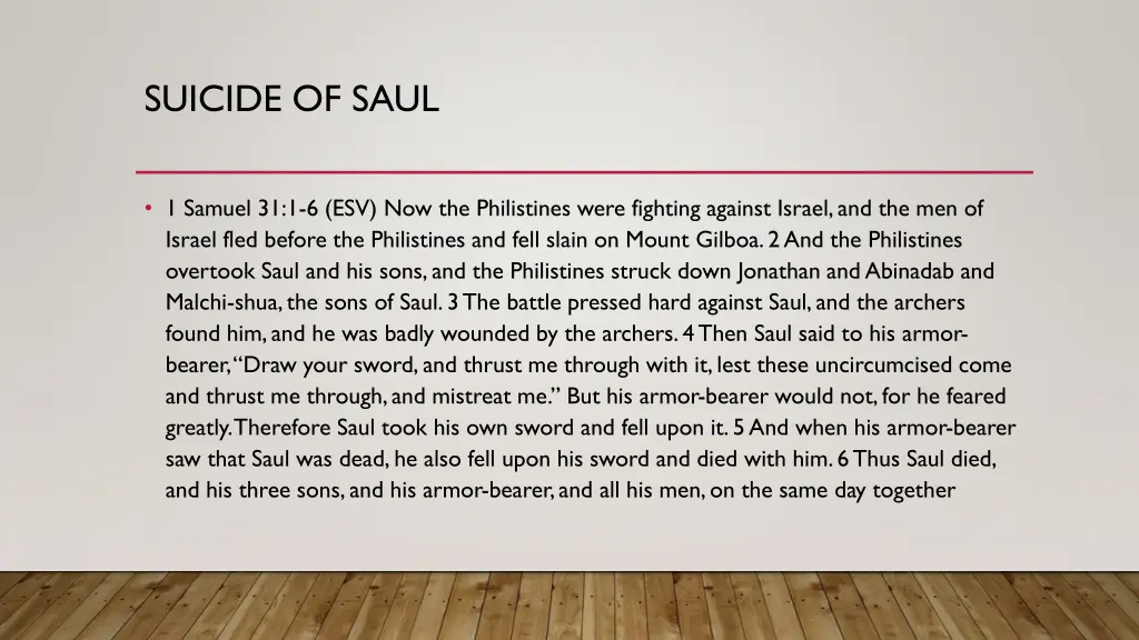 suicide of saul