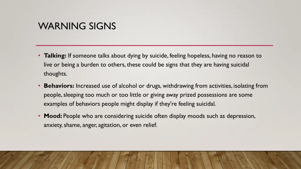 warning signs