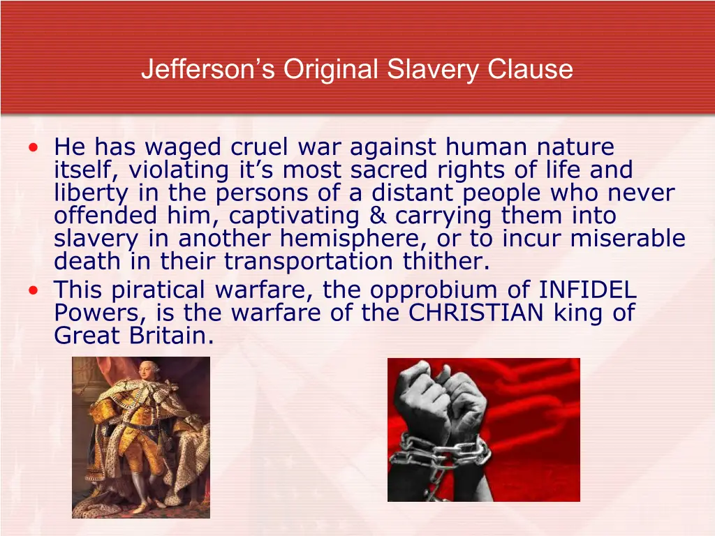 jefferson s original slavery clause