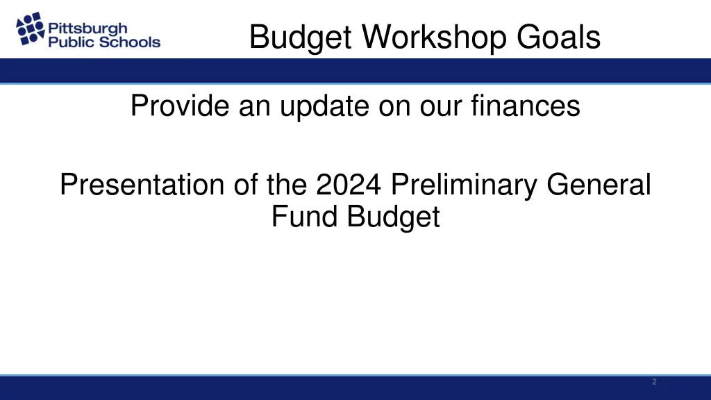 budget workshop goals