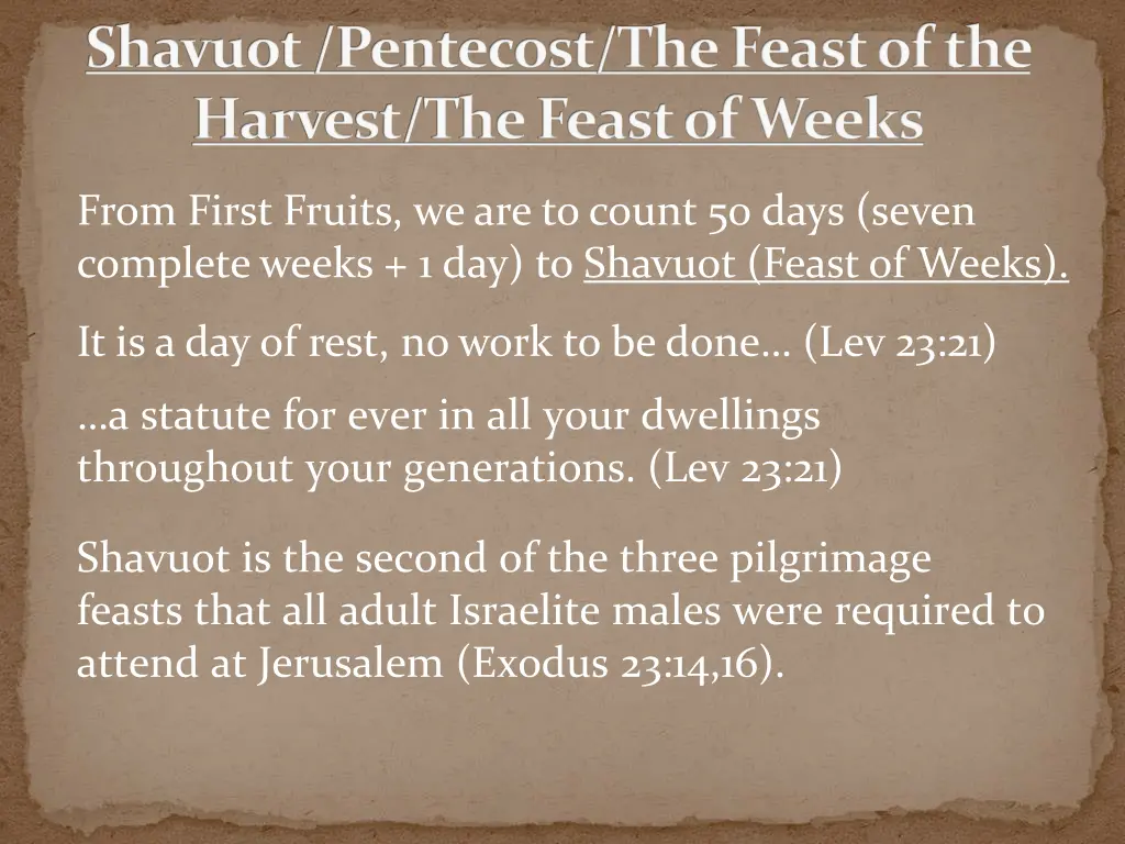 shavuot pentecost the feast of the harvest