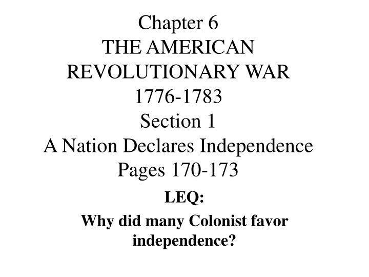 chapter 6 the american revolutionary war 1776