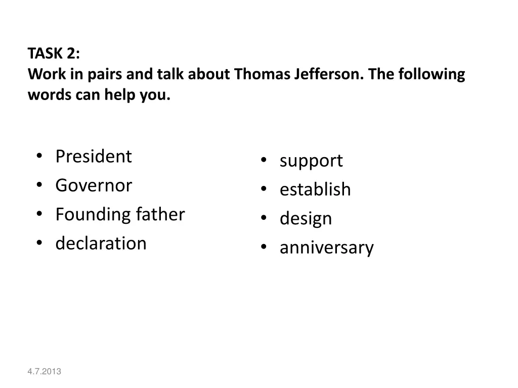 task 2 work in pairs and talk about thomas