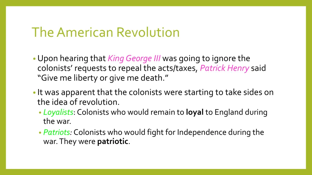 the american revolution