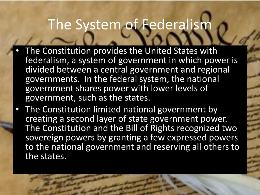 the system of federalism