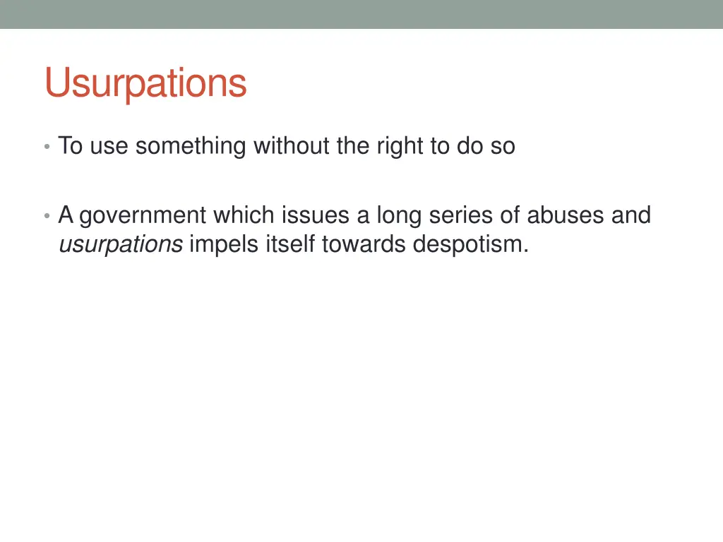 usurpations