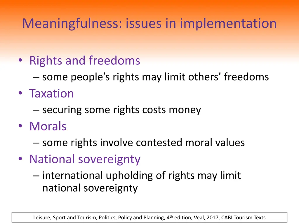 meaningfulness issues in implementation