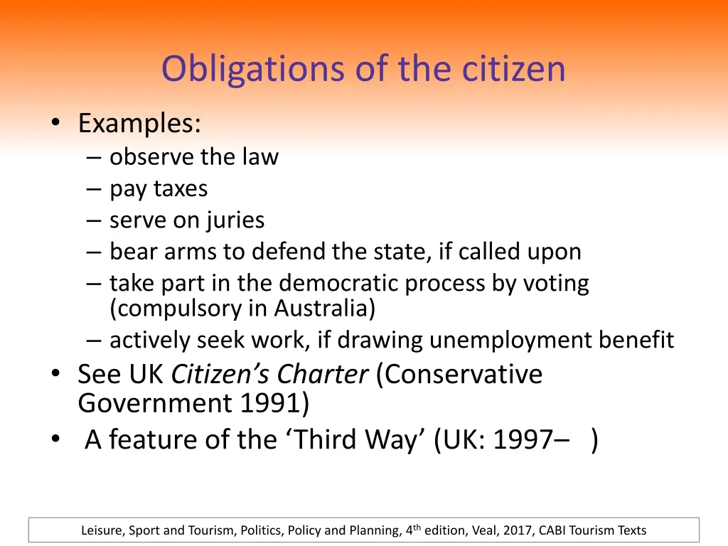 obligations of the citizen examples observe