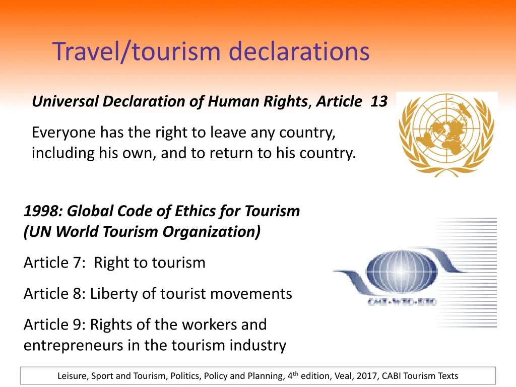 travel tourism declarations