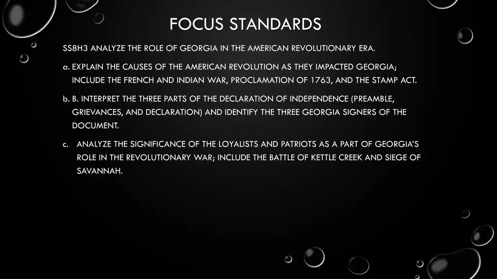 focus standards