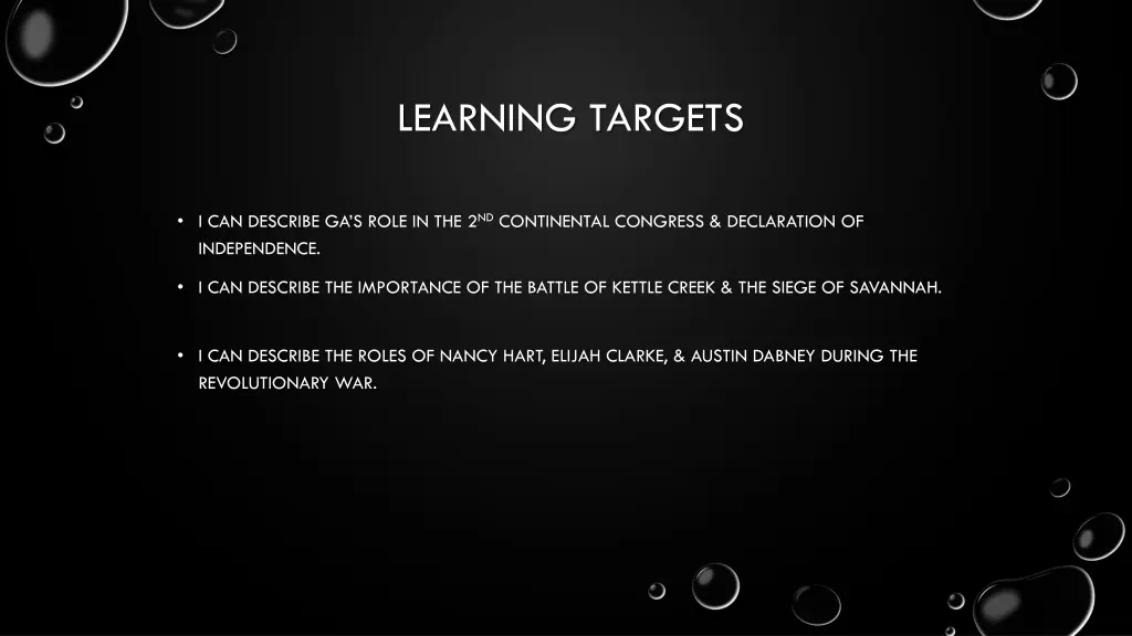 learning targets