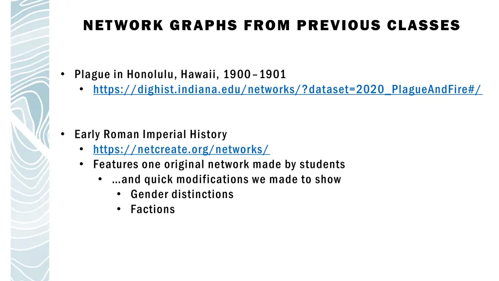 network graphs from previous classes