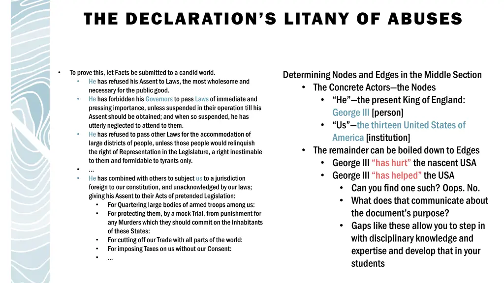 the declaration s litany of abuses