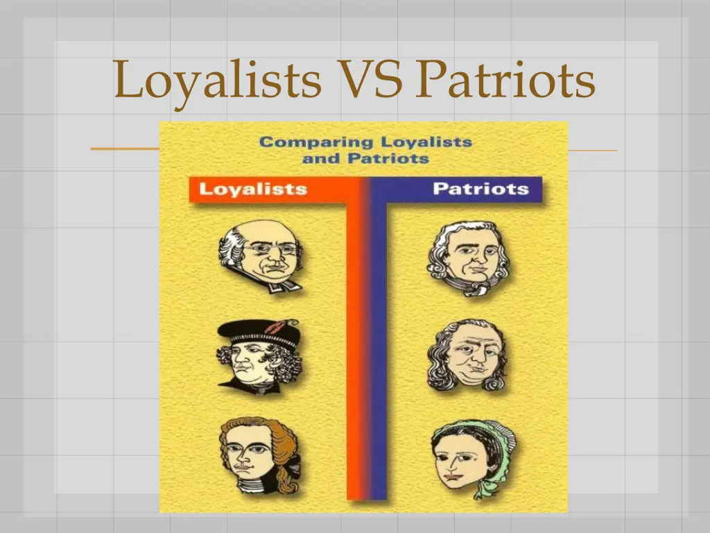 loyalists vs patriots