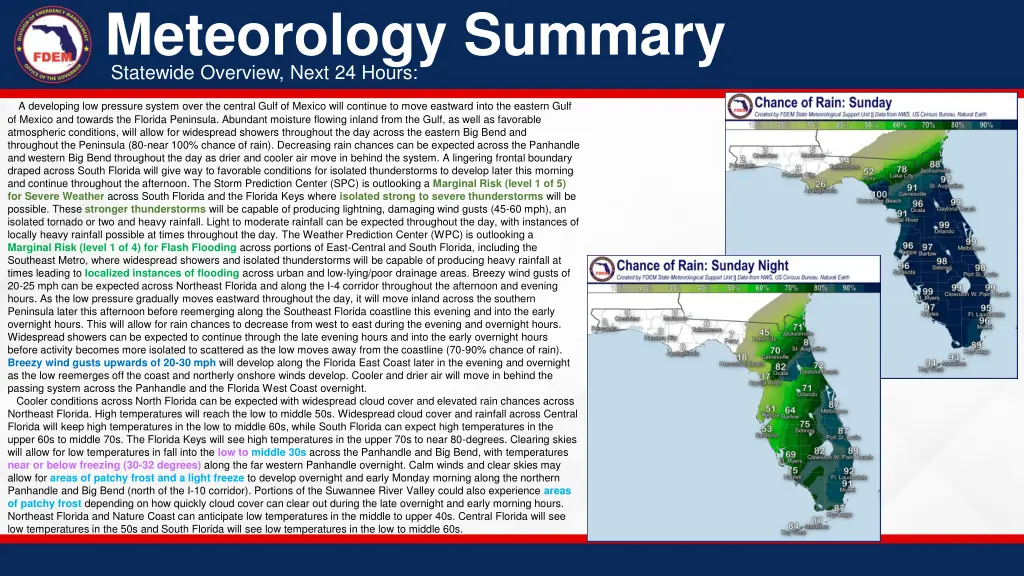 meteorology summary statewide overview next