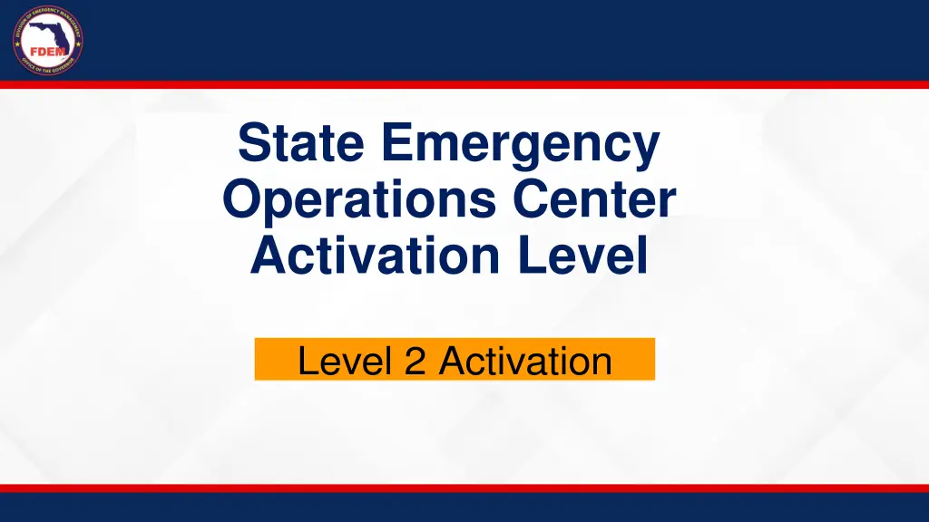 state emergency operations center activation level