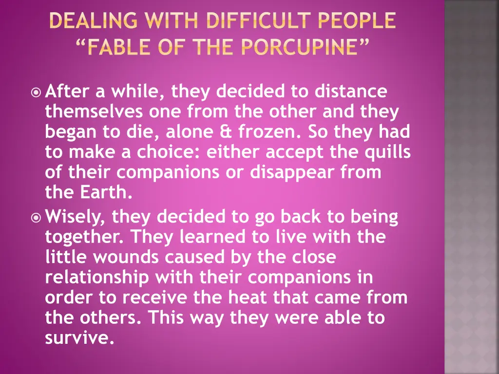 dealing with difficult people fable 2