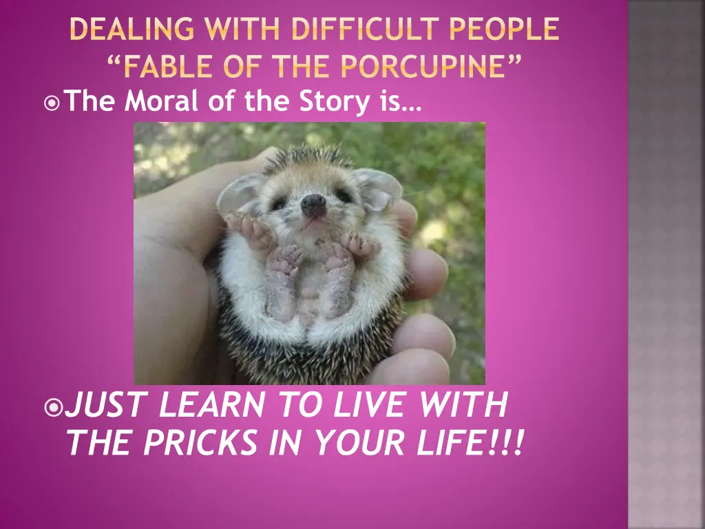 dealing with difficult people fable 4