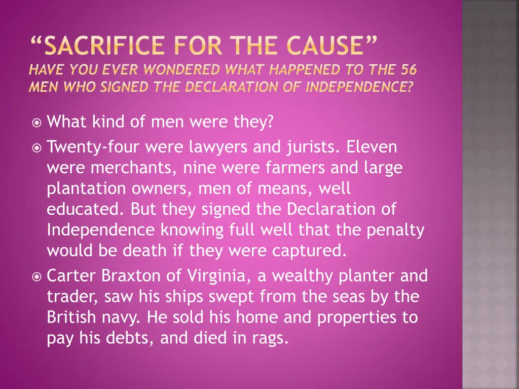 sacrifice for the cause have you ever wondered 1