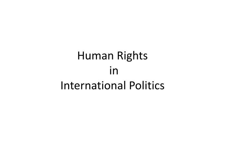 human rights in international politics