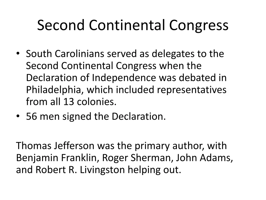 second continental congress