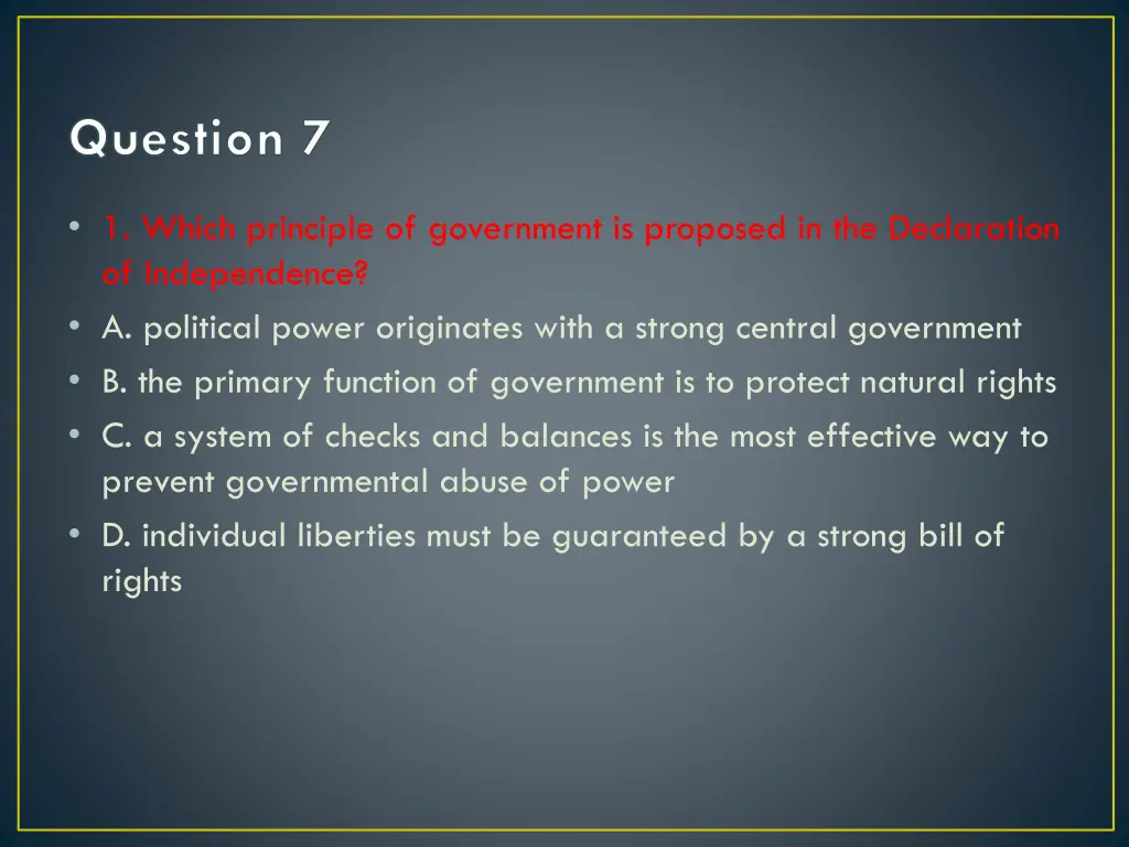 question 7