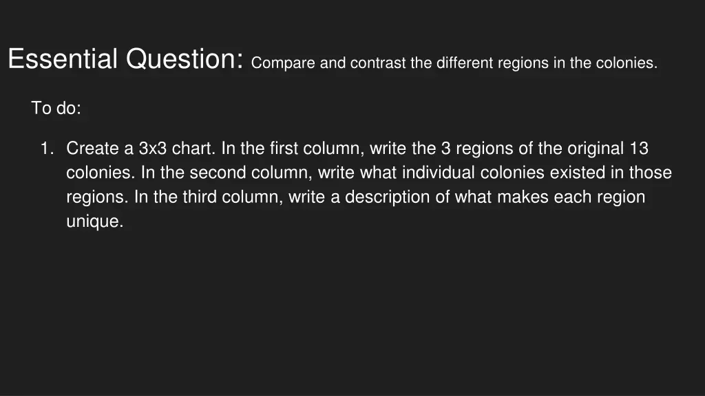 essential question compare and contrast