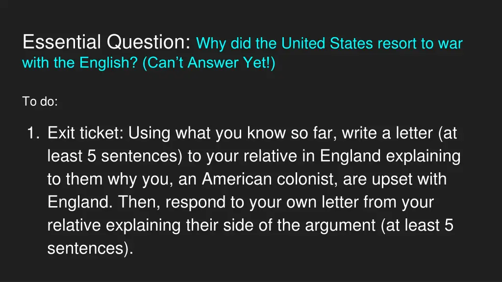 essential question why did the united states