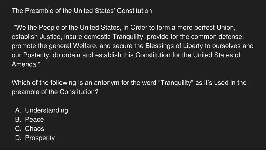 the preamble of the united states constitution