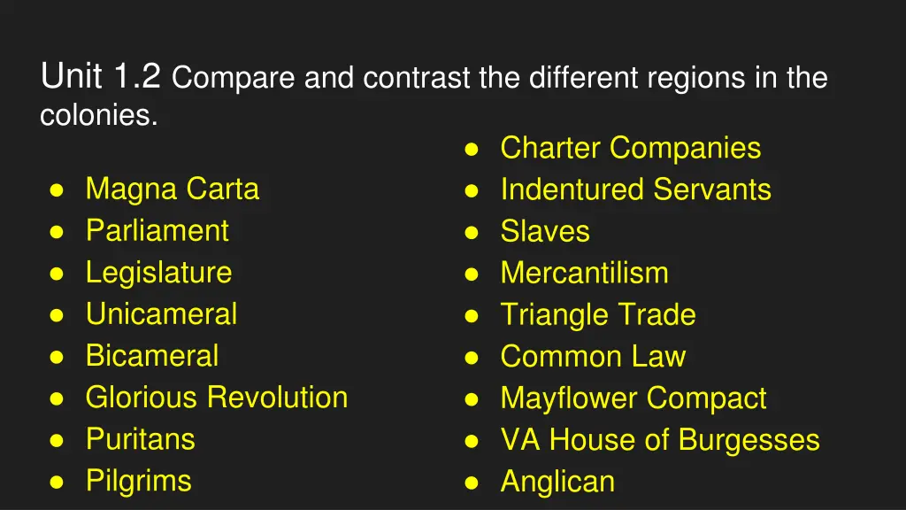 unit 1 2 compare and contrast the different