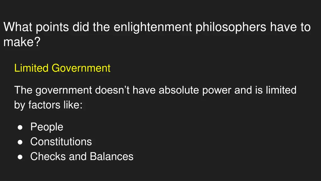 what points did the enlightenment philosophers 5