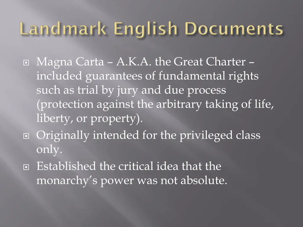 magna carta a k a the great charter included