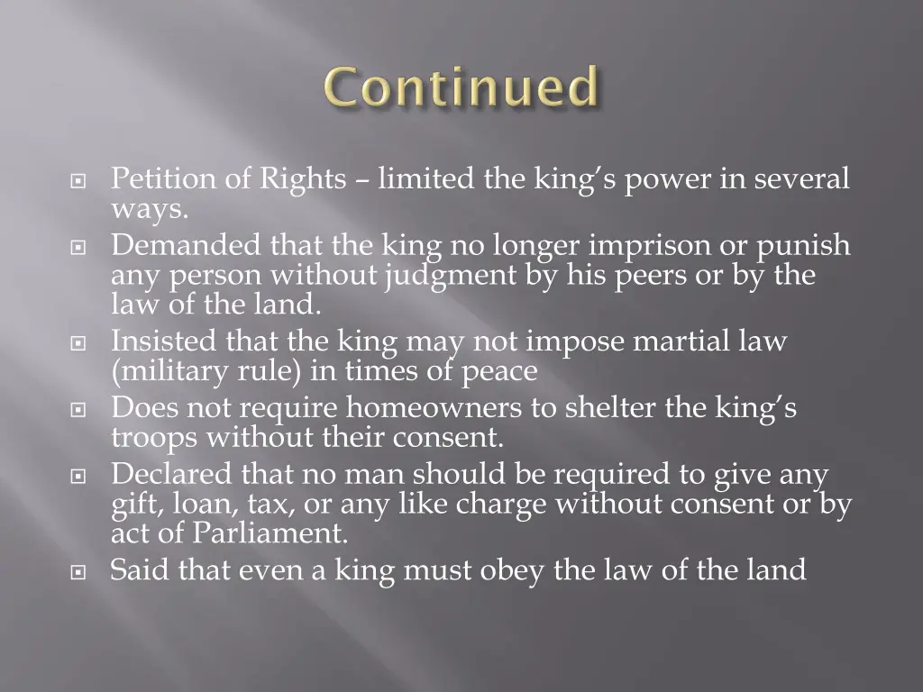 petition of rights limited the king s power