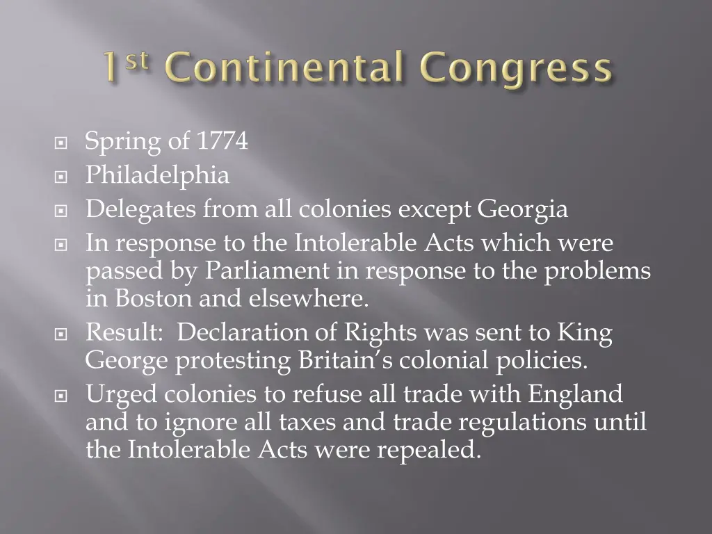 spring of 1774 philadelphia delegates from