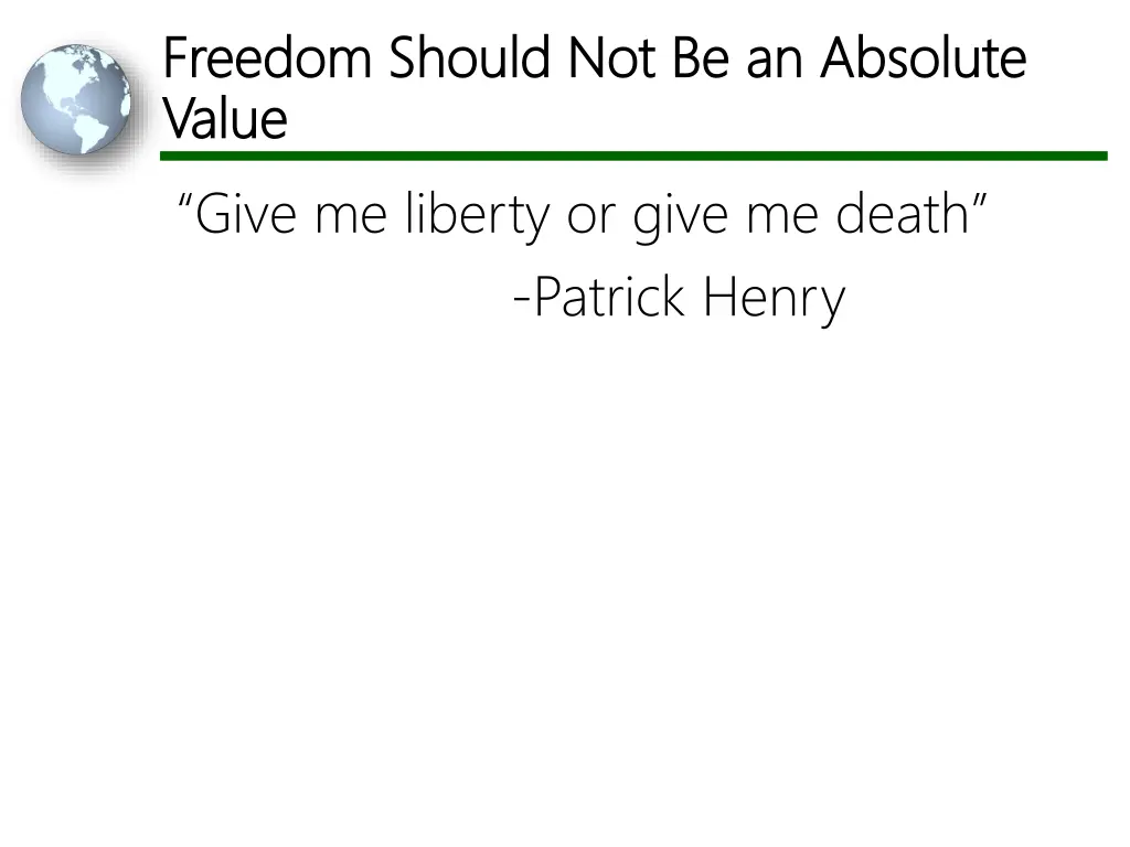 freedom should not be an absolute freedom should