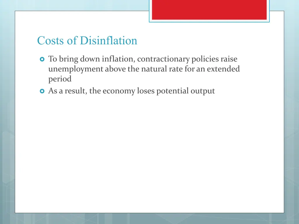 costs of disinflation