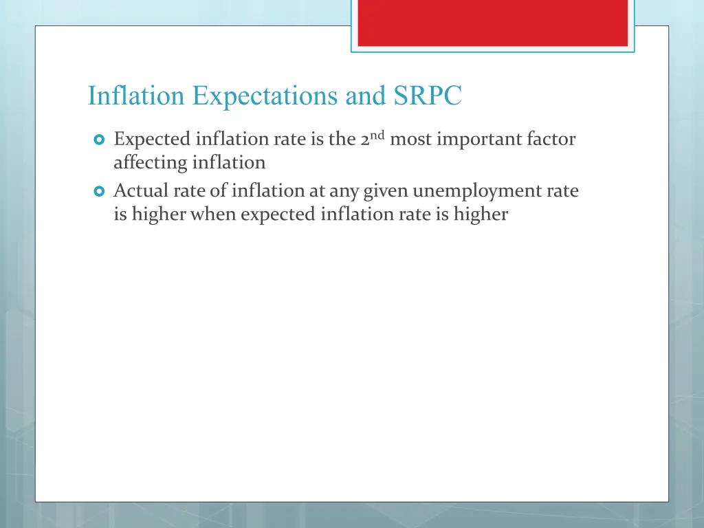 inflation expectations and srpc