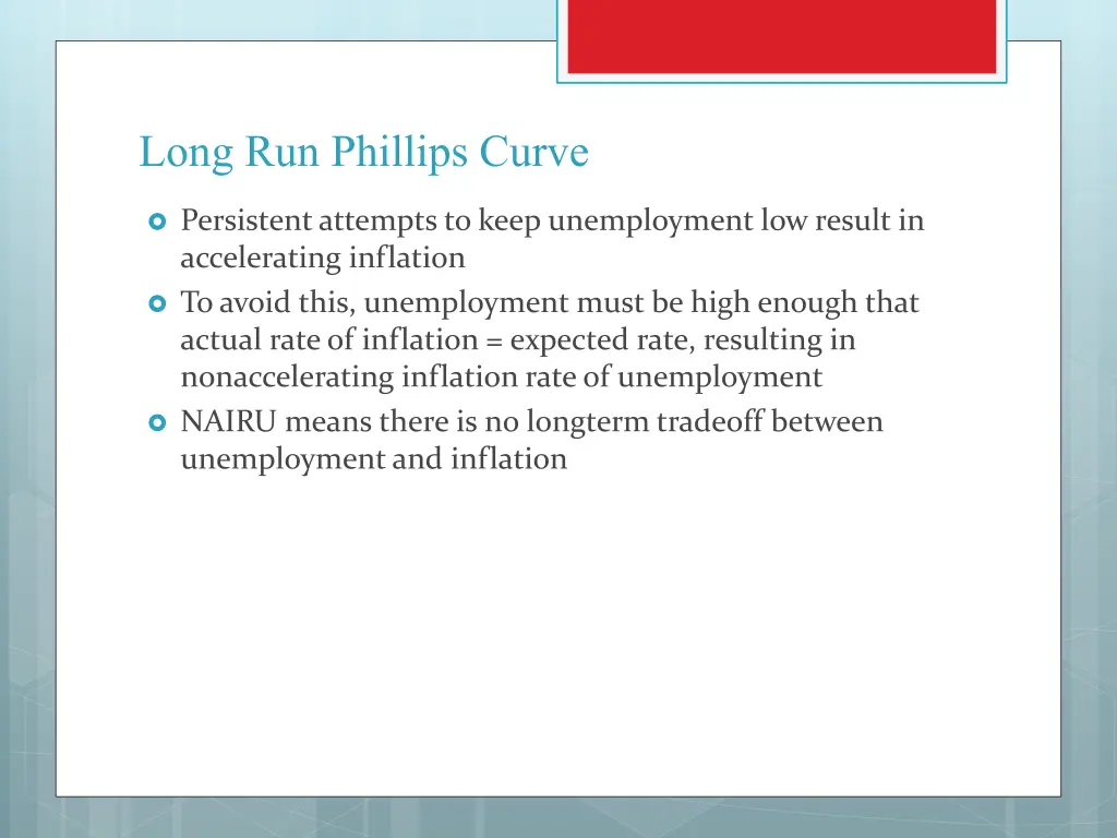 long run phillips curve