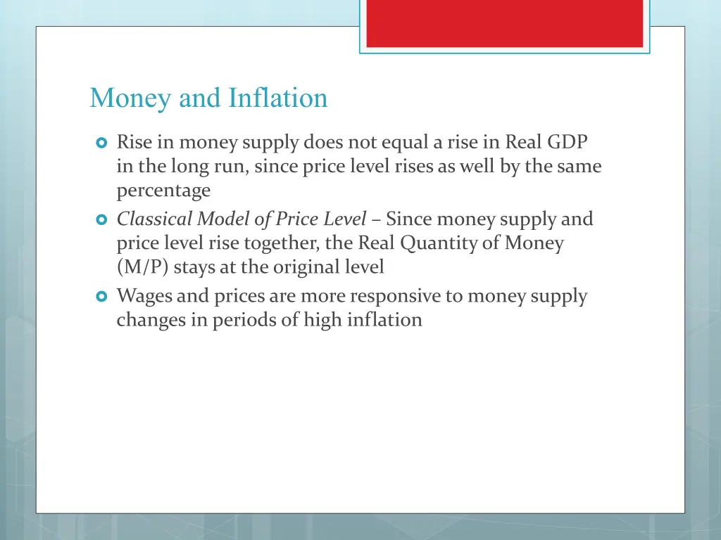 money and inflation