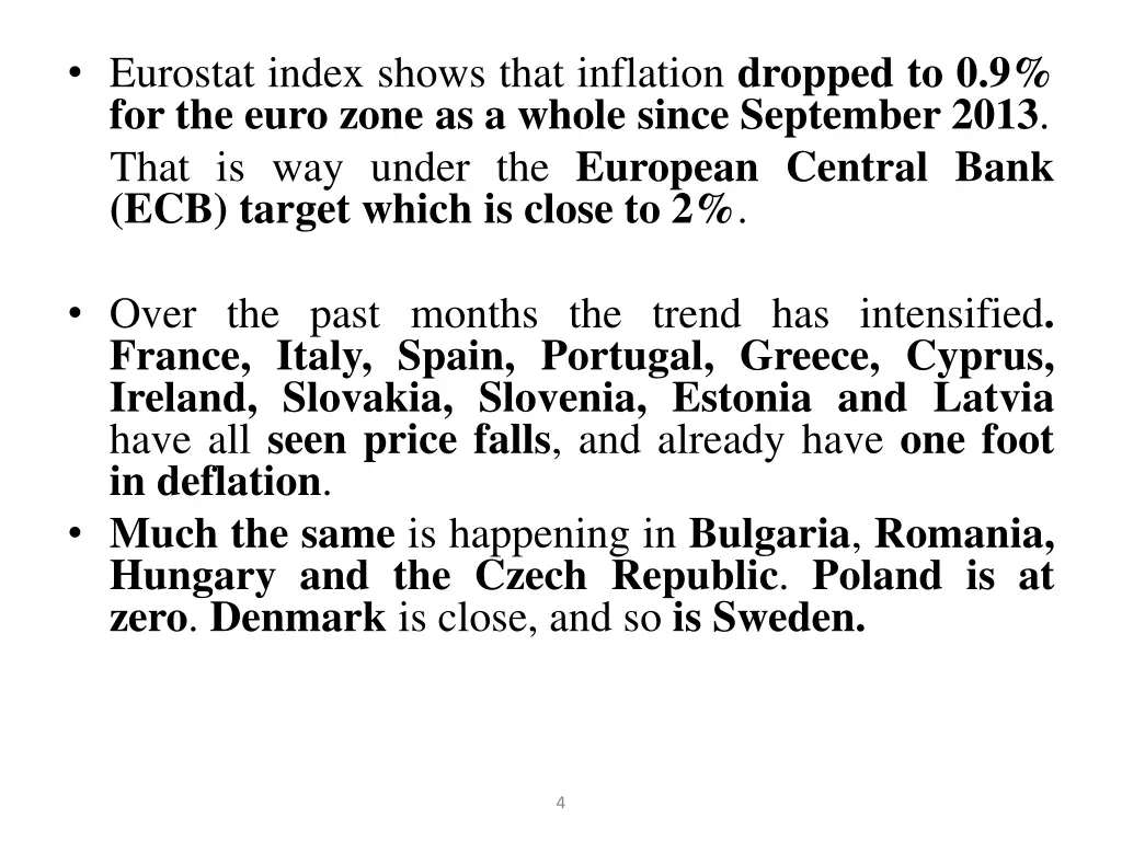 eurostat index shows that inflation dropped