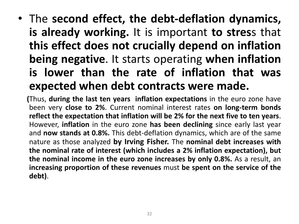 the second effect the debt deflation dynamics