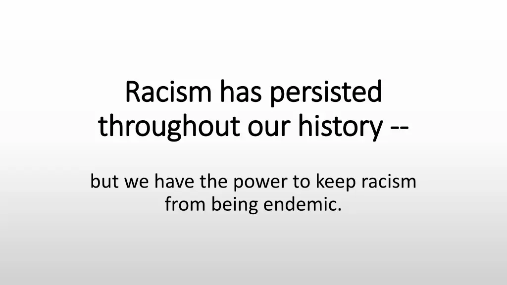 racism has persisted racism has persisted