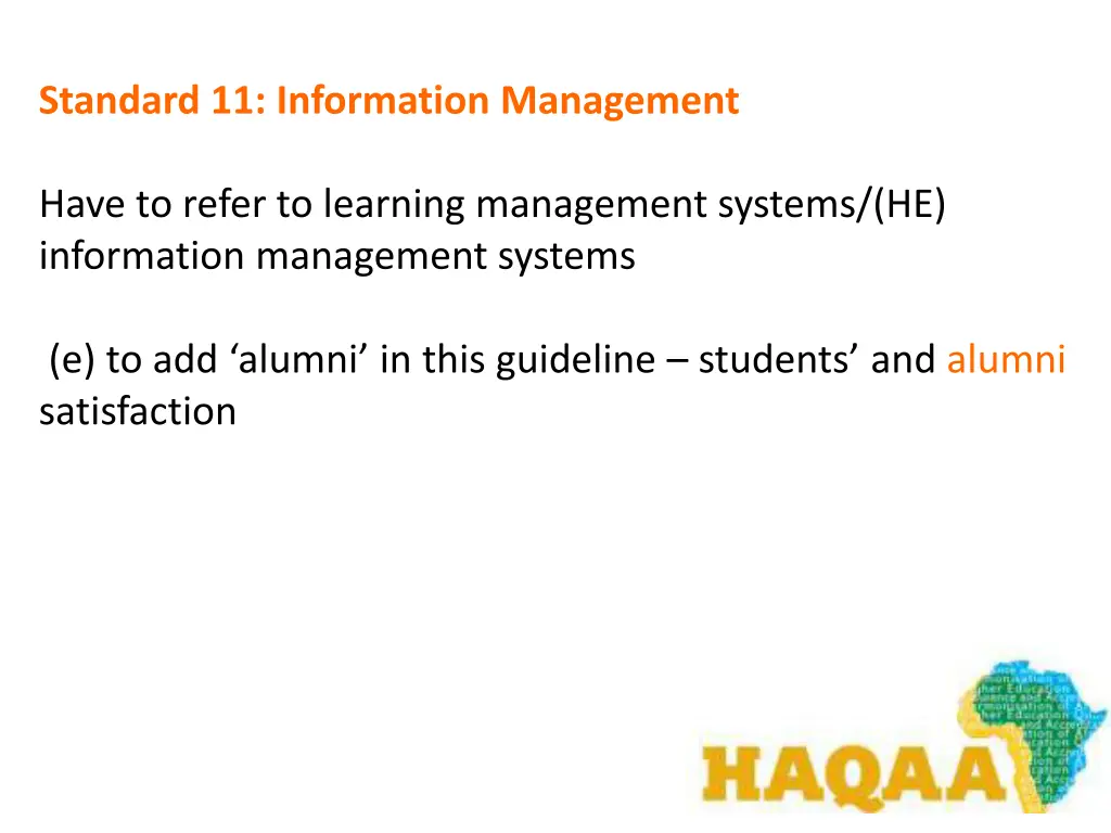 standard 11 information management