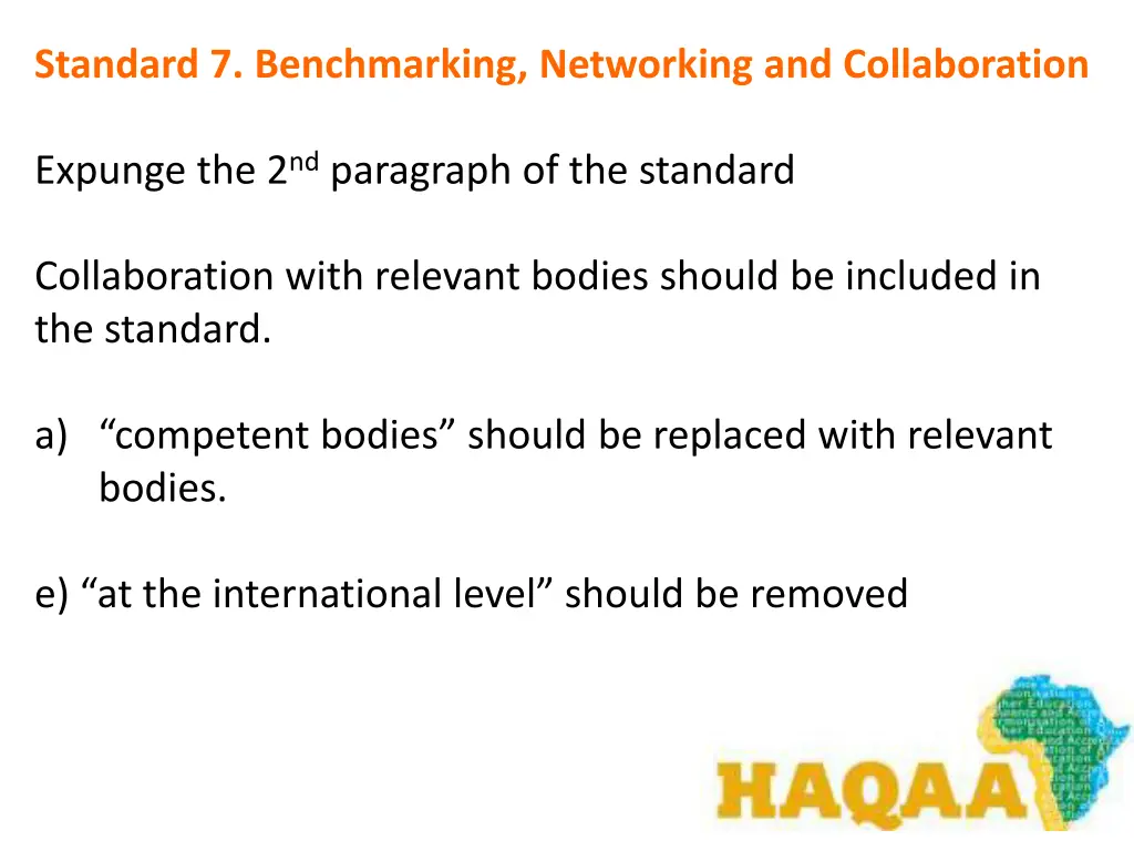 standard 7 benchmarking networking