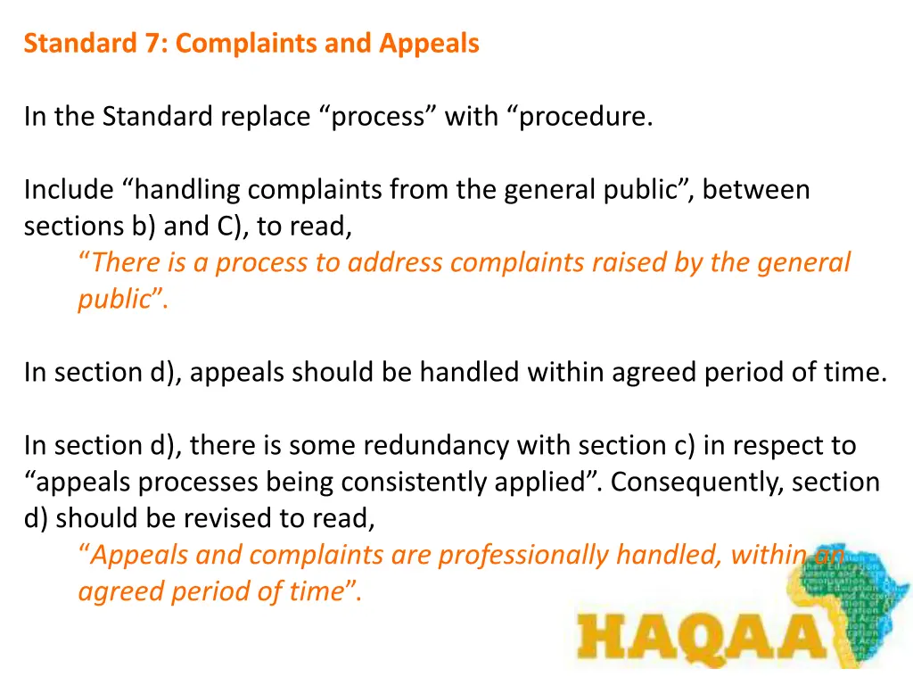 standard 7 complaints and appeals