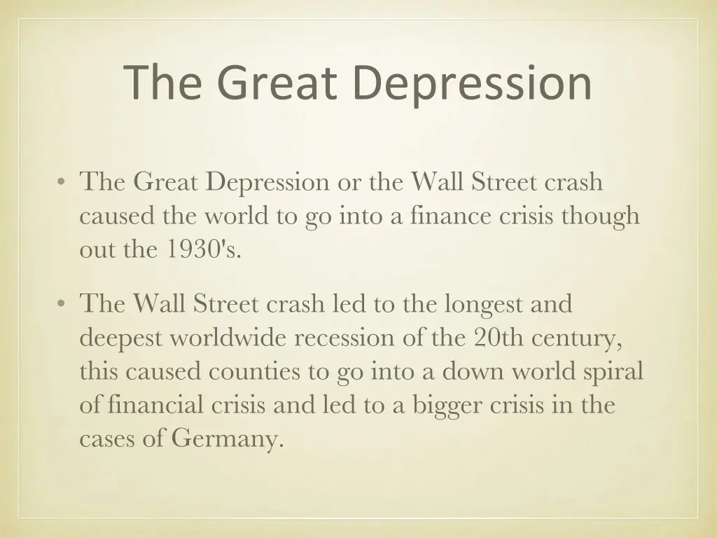 the great depression